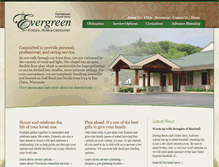 Tablet Screenshot of evergreenfuneralhome.com